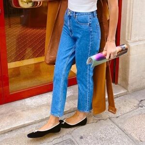 Antonio Melani x Courtney Grow Straight Leg Mom Med Wash Jeans size 32